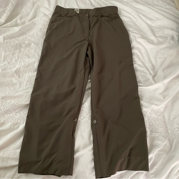 Tilley Pants - Tilley Women Sz 12 Hiking Cargo Pants Adjustable Waist convertible length green